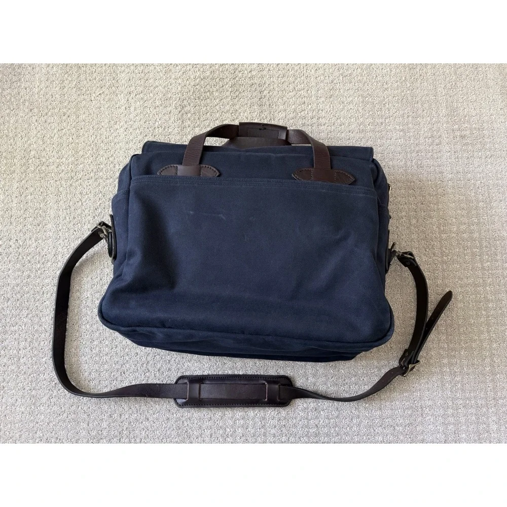 Filson 258 Rugged Twill Padded Computer Bag - Navy - Made In USA - Rare